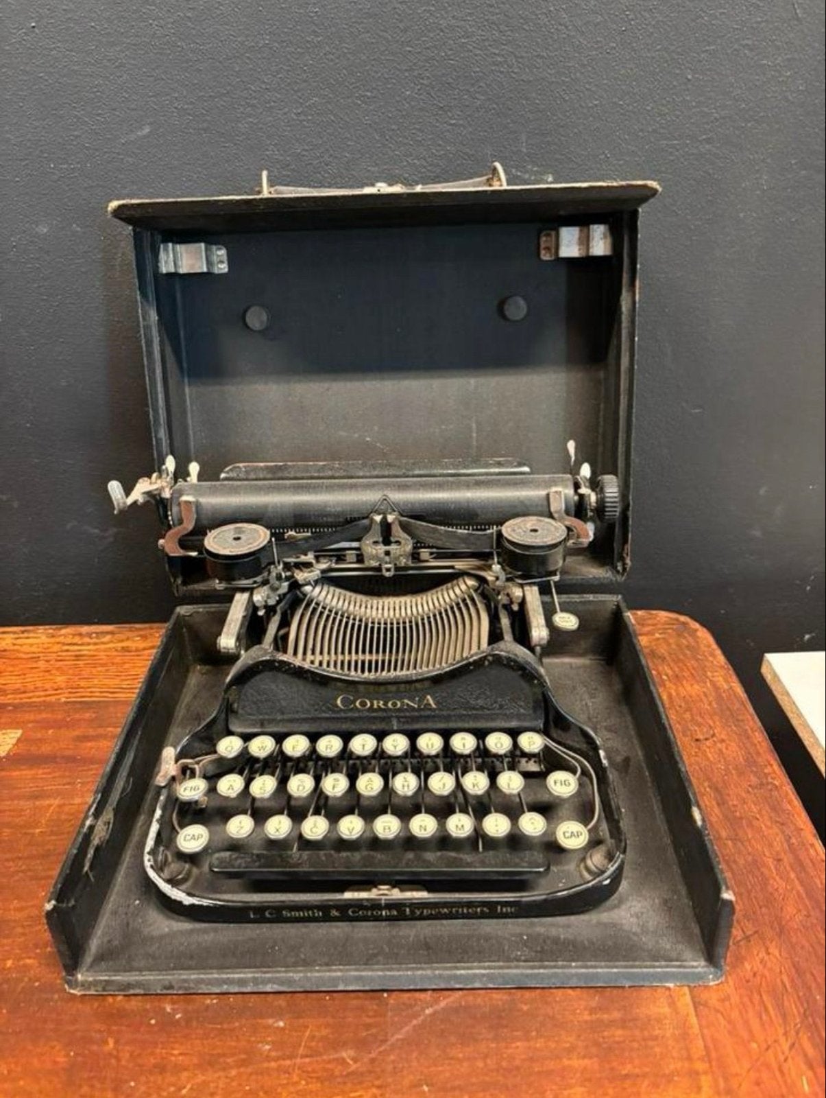 Draagbare merk Corona Antieke Vintage Typemachine, Diversen, Typemachines, Ophalen of Verzenden