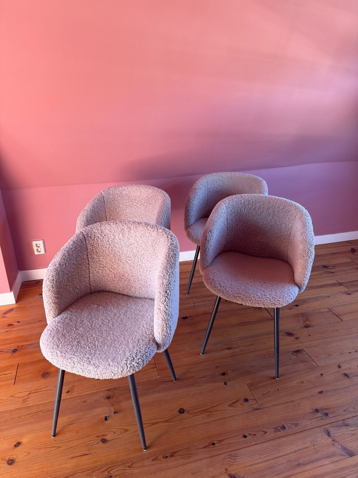 4 grijze teddy stoelen sostrene grene, Ophalen, Gebruikt, Vier, Stof