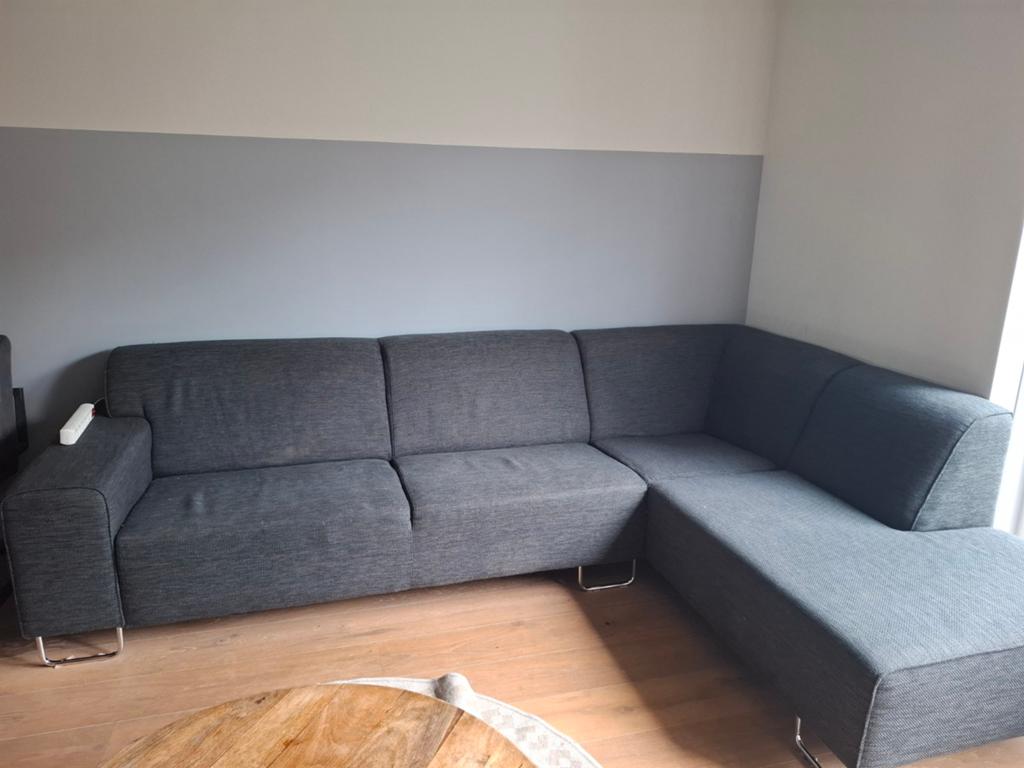 Ruime grijze hoekbank zsm ophalen, 250 tot 300 cm, Gebruikt, Hoekbank, Ophalen of Verzenden