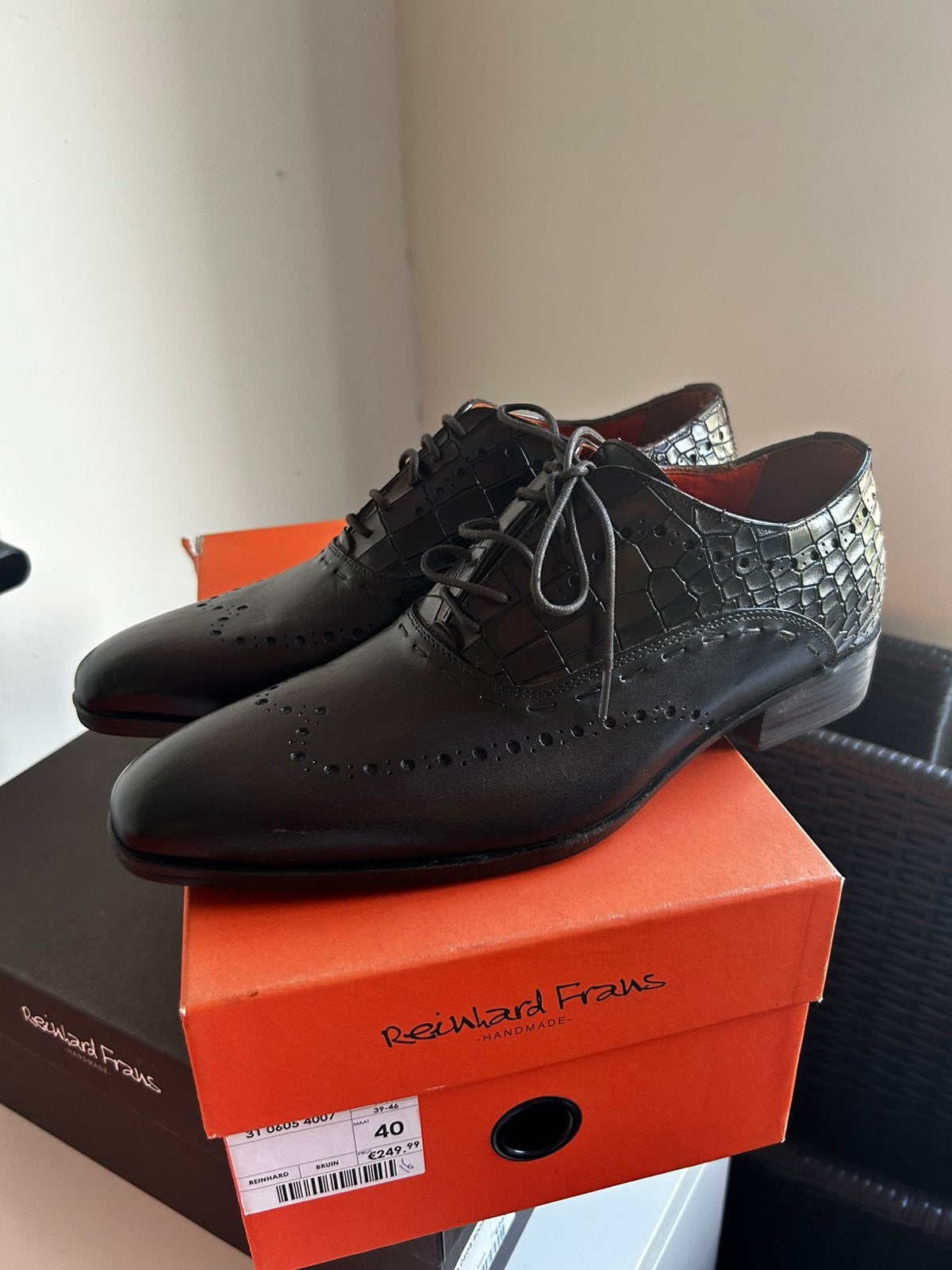 Reinhard Frans Nette Schoenen Maat 40 Zwart Nieuw, Zwart, Nieuw, Ophalen of Verzenden, Veterschoenen