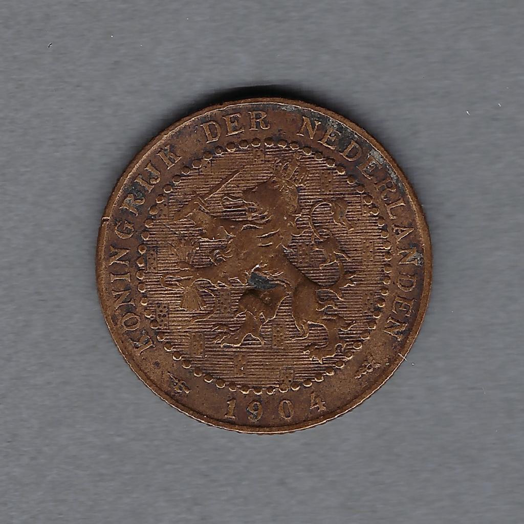 1 cent 1904 Wilhelmina, Postzegels en Munten, Munten | Nederland, Ophalen of Verzenden, Koningin Wilhelmina, 1 cent, Losse munt