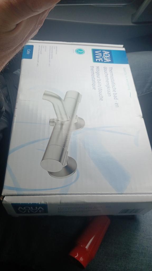 Aqua Vive Thermostatische Bad- en Douchemengkraan, Ophalen, Nieuw, Rvs, Kraan