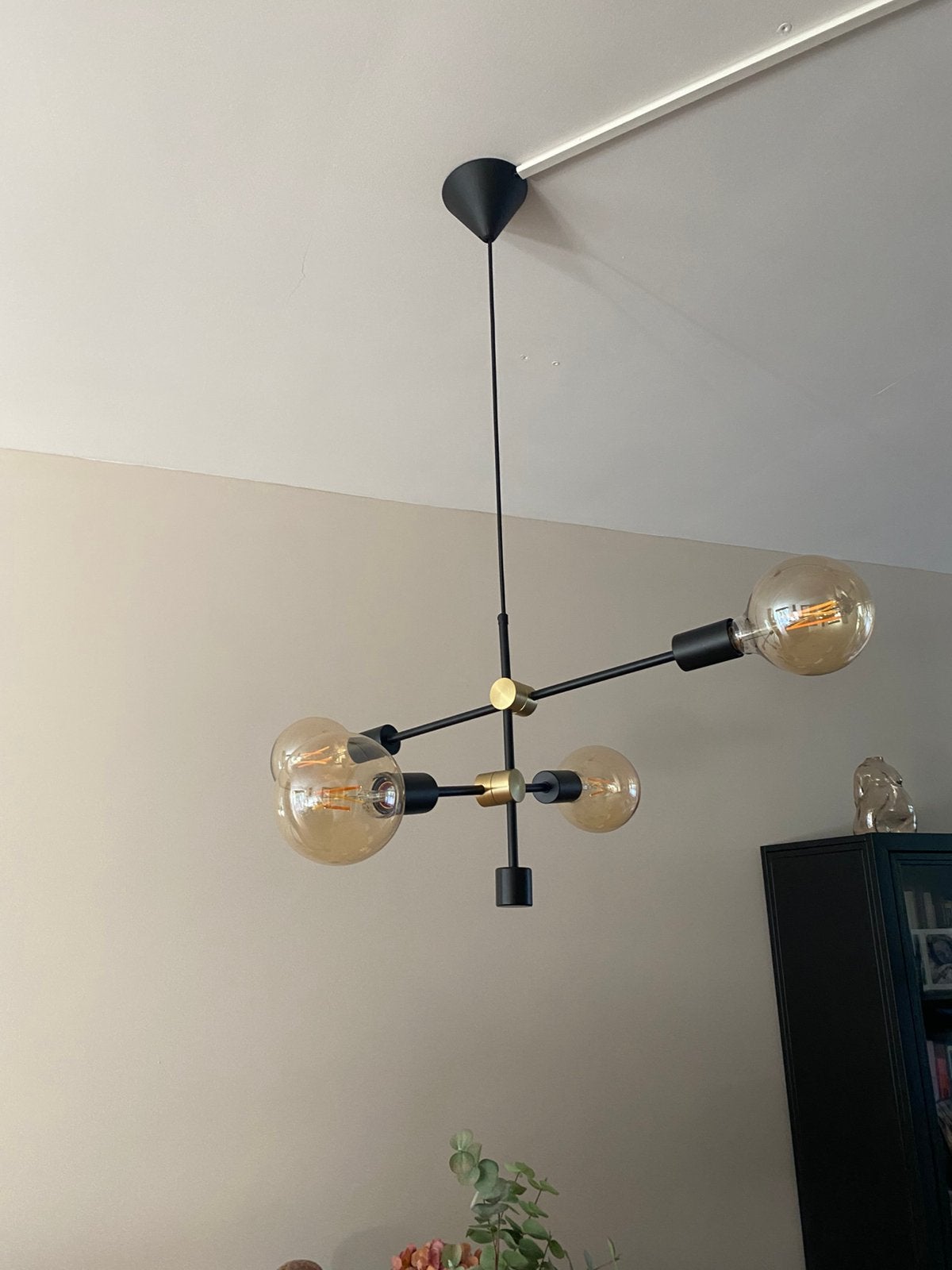 Hanglamp bollen, Ophalen, Zo goed als nieuw, Metaal, Overige fittingen