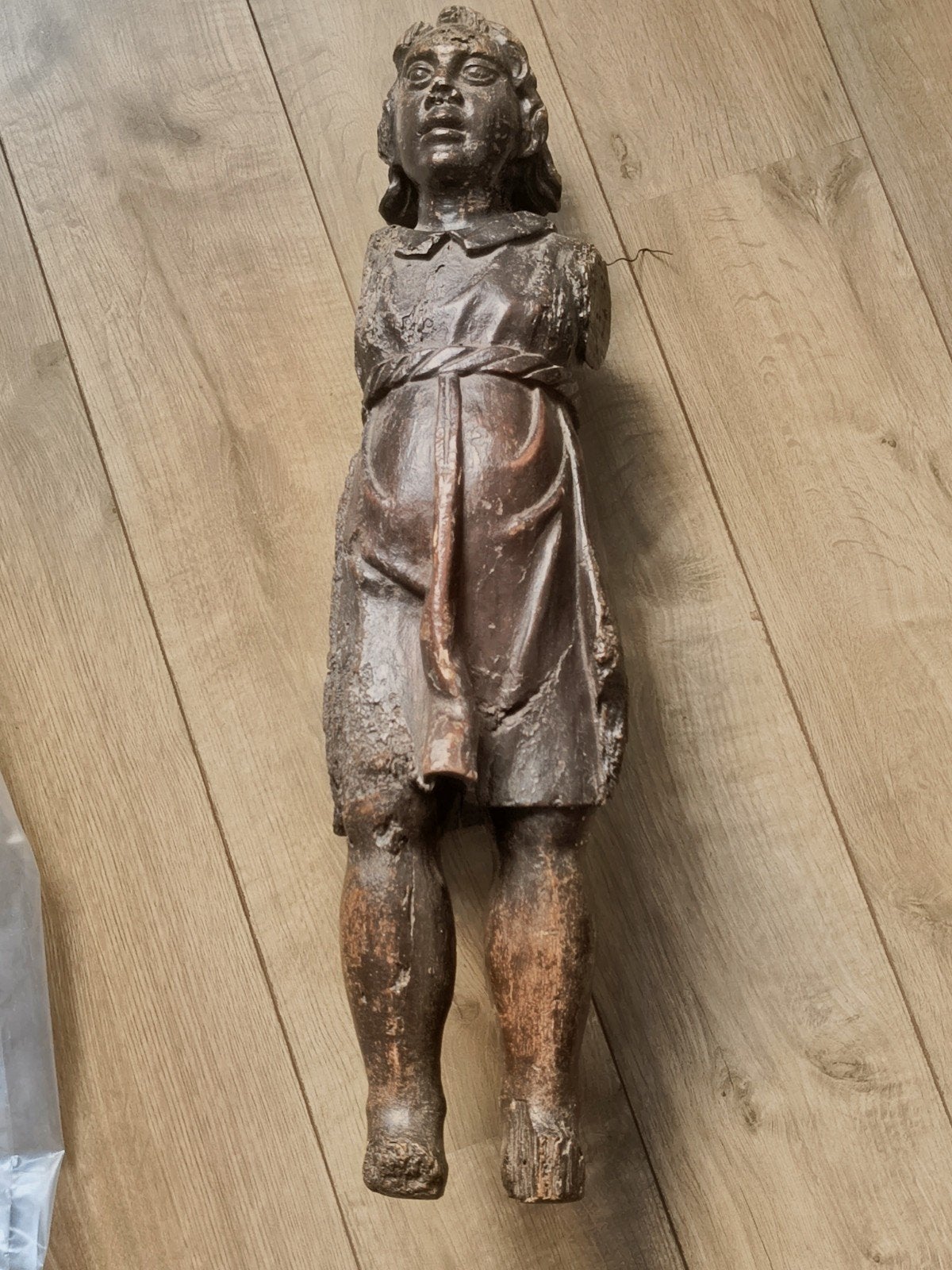 Zoldervondst: 17/18e eeuws houten boegbeeld, Ophalen, Houtsnijwerk, 50 - 100 cm, Handgemaakt