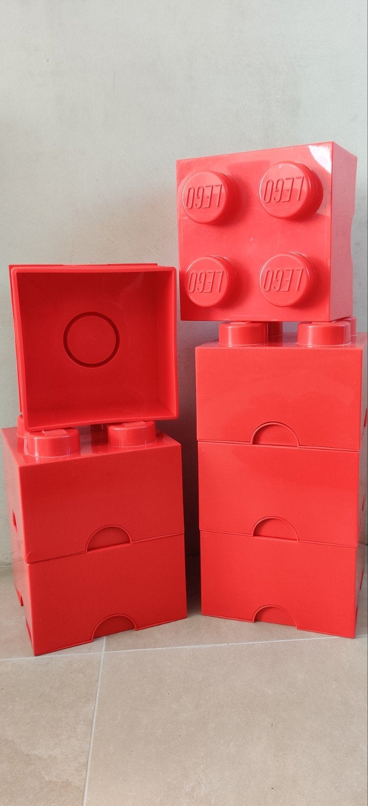 Lego opbergbakken Rood 2 x 2, Gebruikt, Overige thema's, Lego, Overige typen