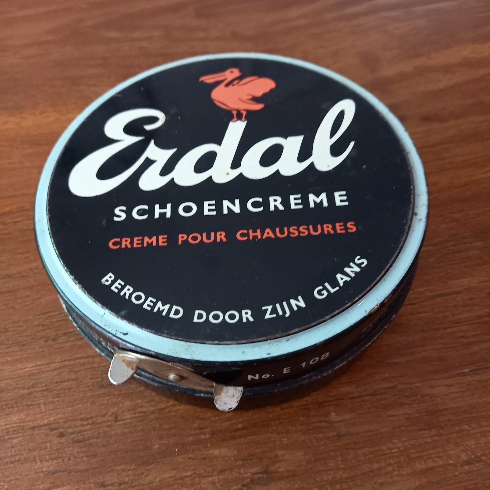 Erdal groot vintage schoenpoetsblik, Verzamelen, Ophalen of Verzenden, Gebruikt, Overige