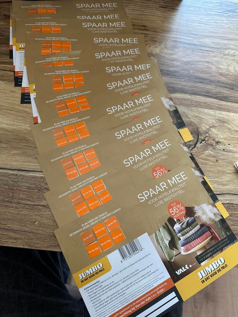 Van der Valk Badtextiel Spaaractie Zegels Jumbo AH Spar, Verzamelen, Supermarktacties, Jumbo, Ophalen