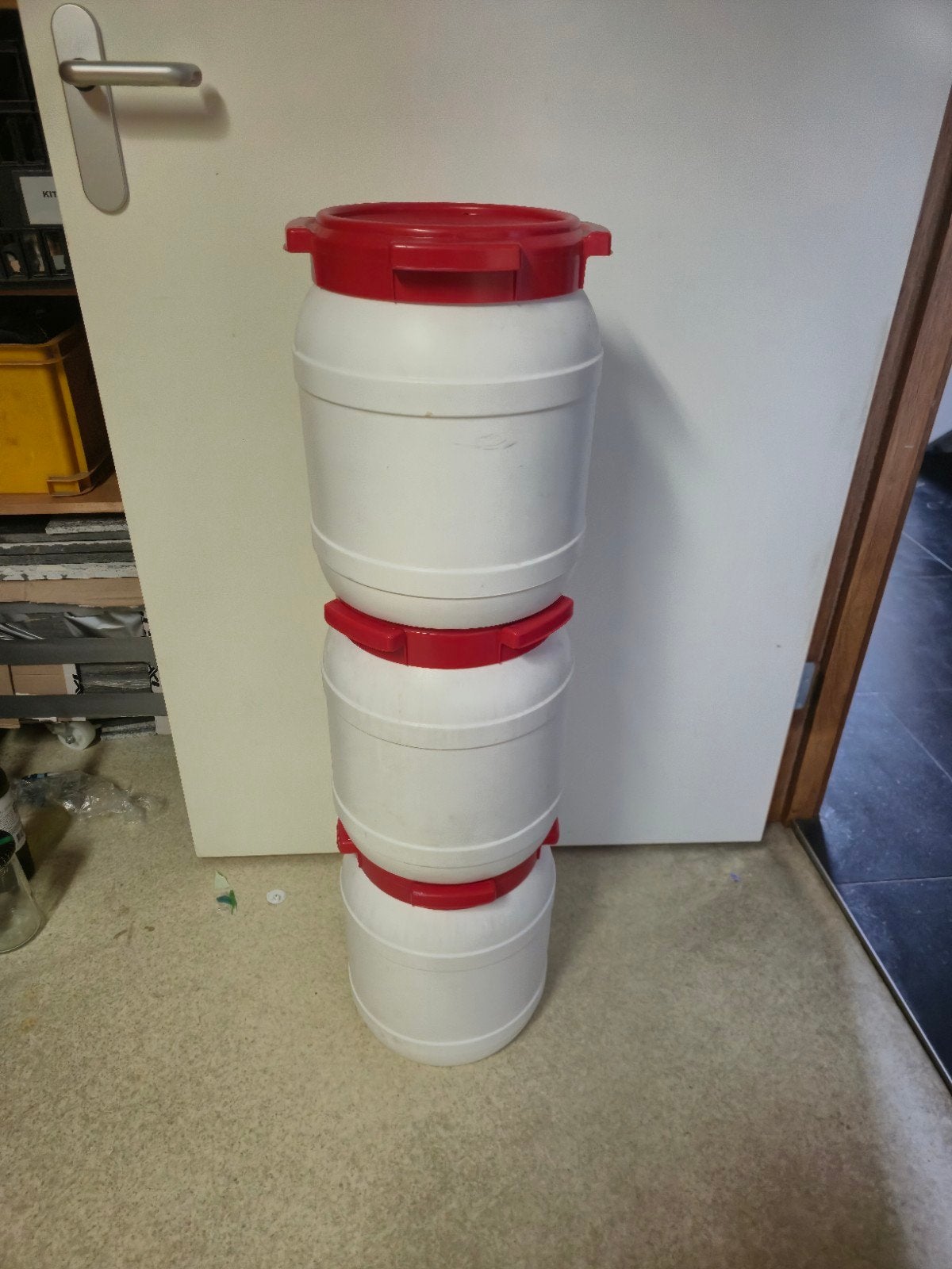 3x Curtec vaten met schroefdeksel - 20 liter, Ophalen, 50 – 75, Gebruikt, Minder dan 50 cm