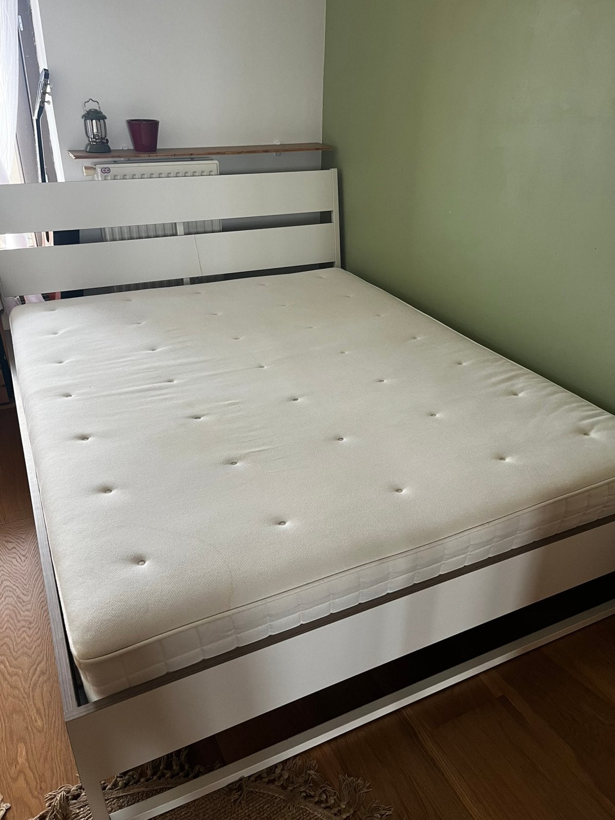 Hyllestad Matras Ikea 160x200, Gebruikt, Wit, Tweepersoons, Ophalen of Verzenden