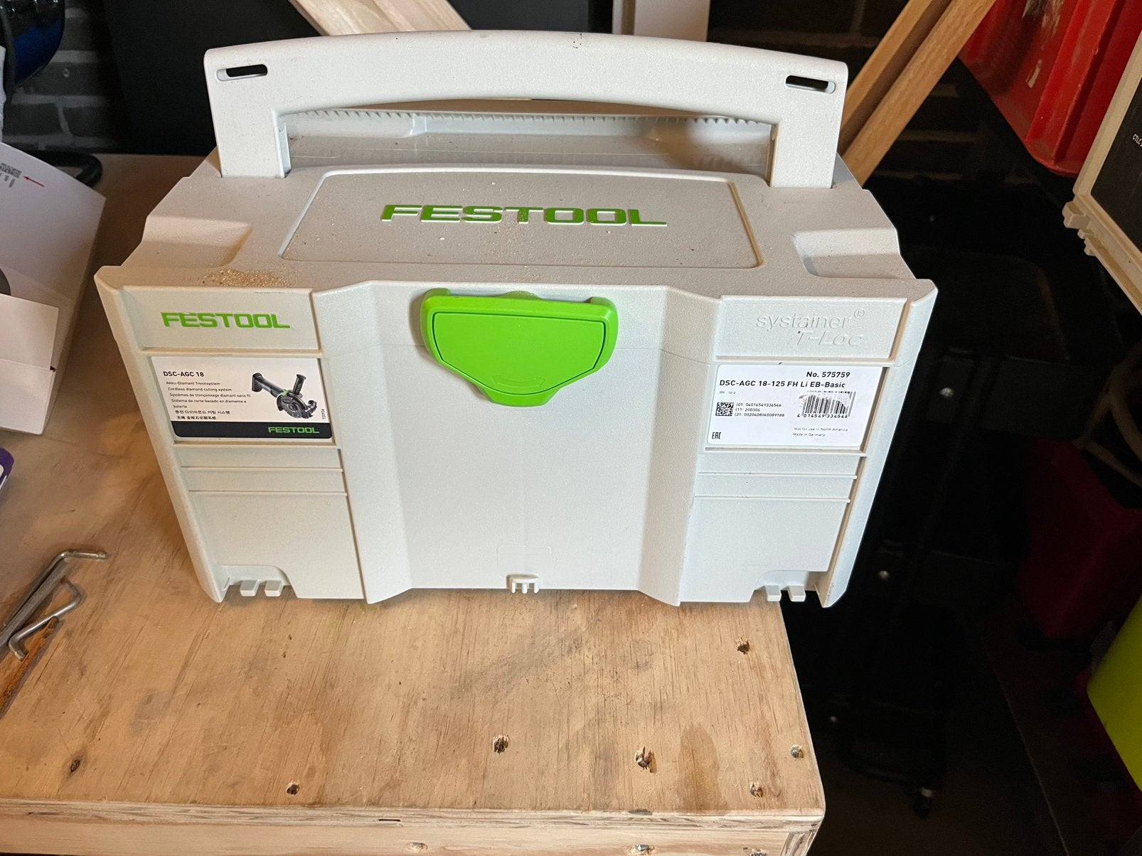 Festool DSC-AGG 18-125 EB accu tegel slijper, Ophalen of Verzenden, Zo goed als nieuw, Minder dan 700 watt, Haakse handslijpmachine