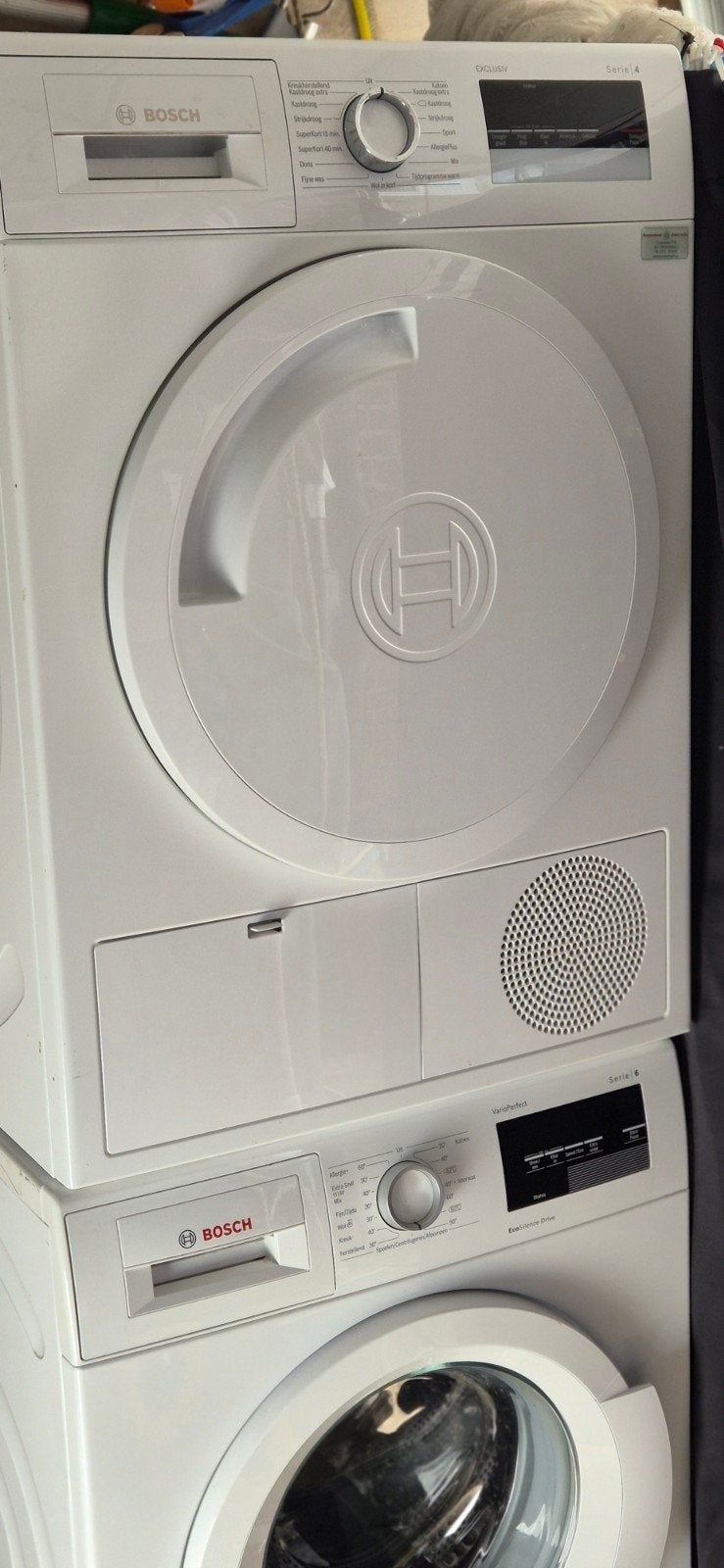 Bosch Wasmachine en Droger Set - Serie 6 en Serie 4, Ophalen, 8 tot 10 kg, Zo goed als nieuw, Voorlader