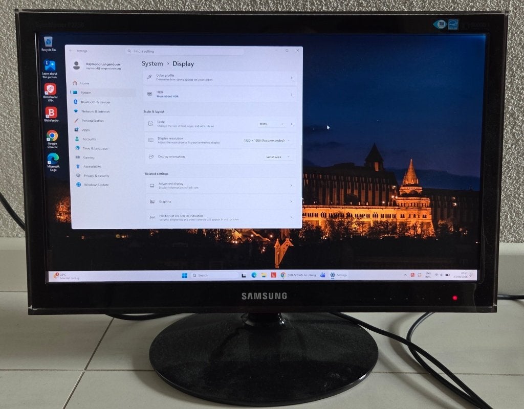Samsung monitor 22 inch, Computers en Software, Gebruikt, Kantelbaar, Full HD, TN