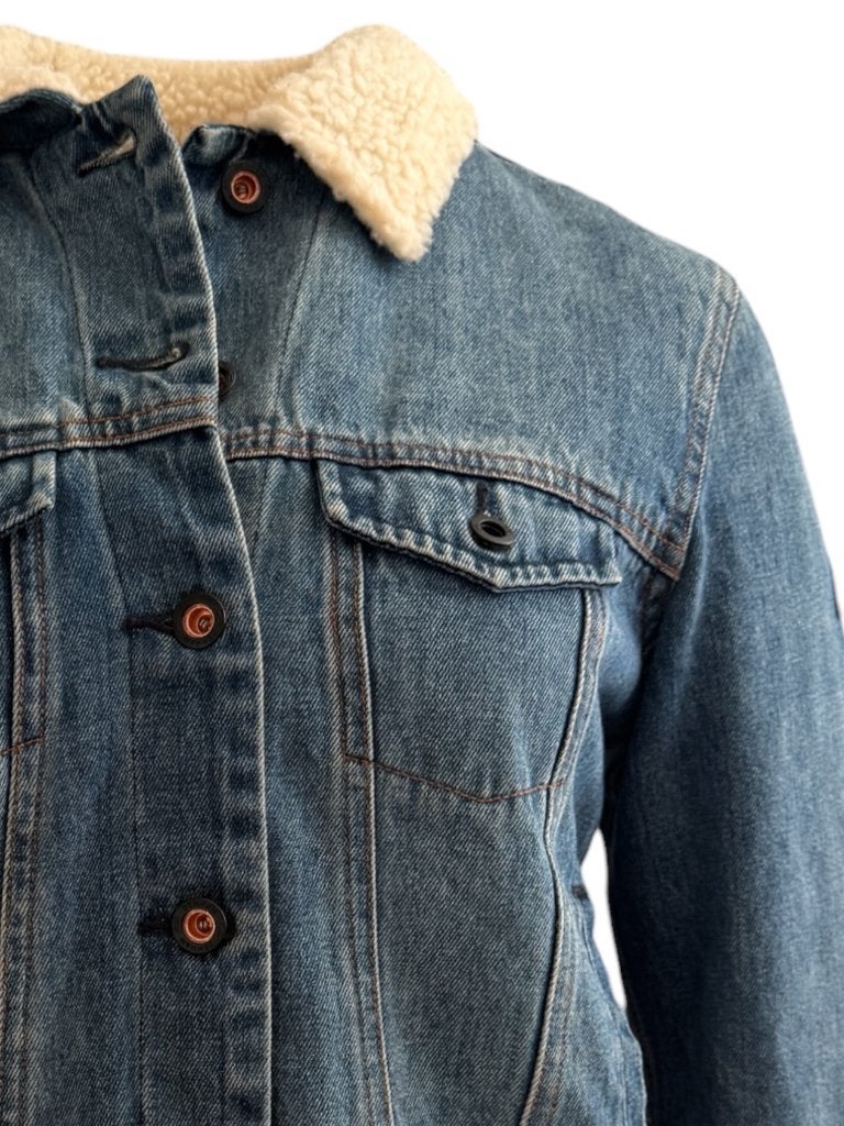 Denham spijkervest S, Blauw, Ophalen of Verzenden, Zo goed als nieuw, Maat 34 (XS) of kleiner
