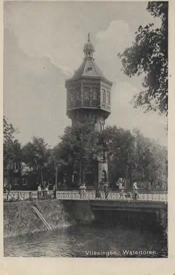 Vlissingen Watertoren, Verzenden, 1920 tot 1940, Gelopen, Zeeland