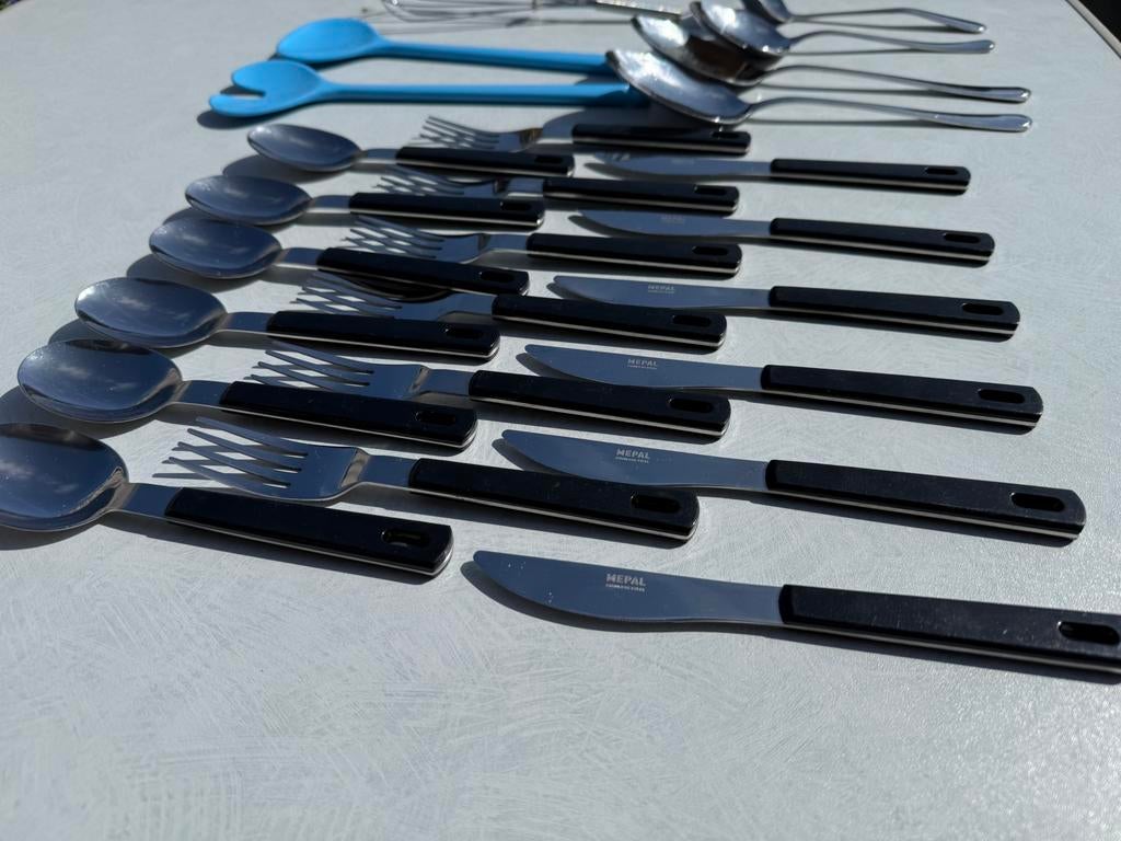 Mepal bestelset, Huis en Inrichting, Keuken | Bestek, Ophalen of Verzenden, Zo goed als nieuw, Rvs of Chroom
