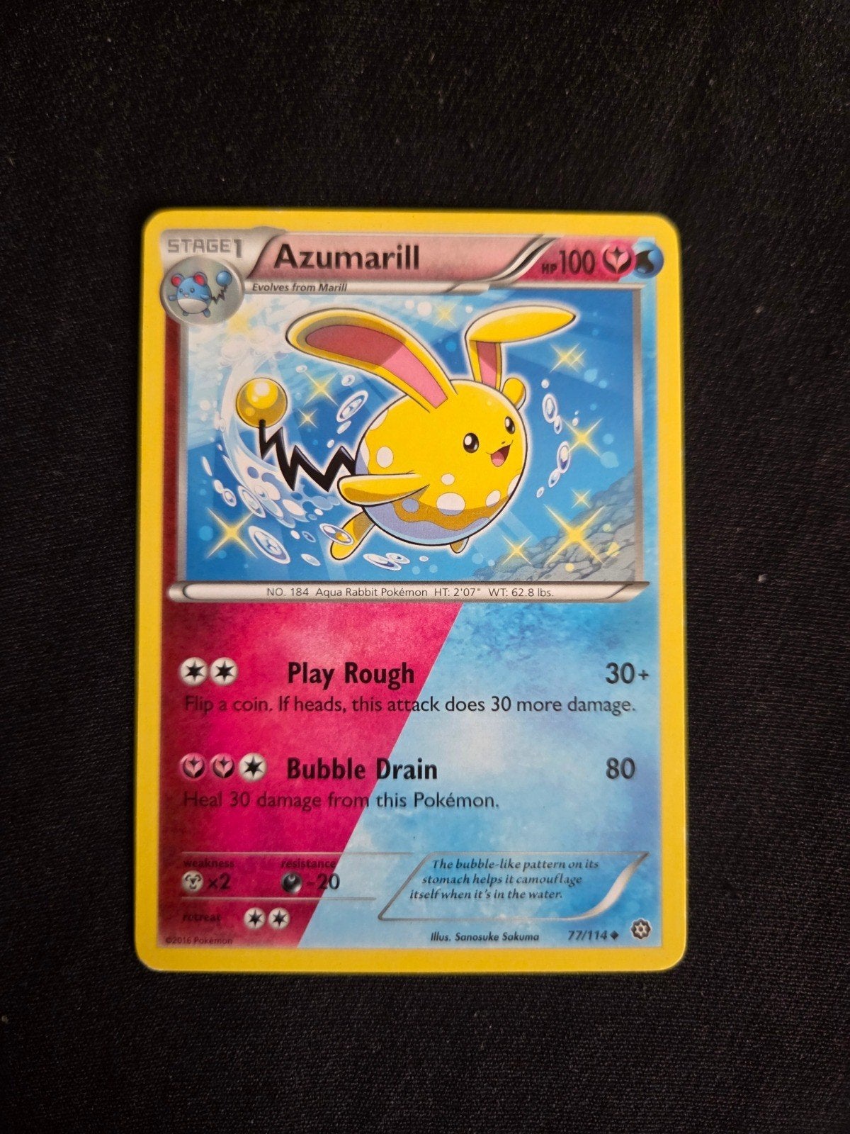 Azumarill Uncommon XY - Steam Siege 77/114 LP, Ophalen of Verzenden, Gebruikt