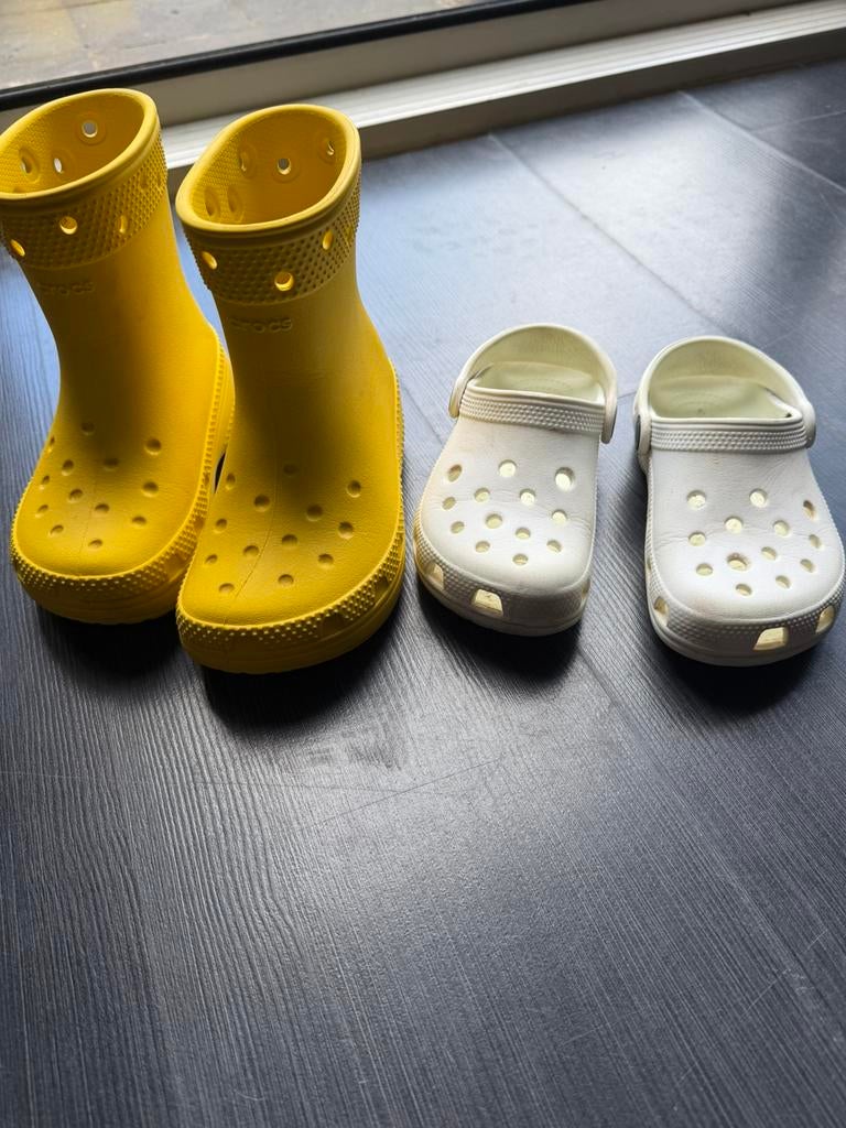 Crocs regenlaarsjes en sandaaltjes maat 10, 27-28, Gebruikt, Jongen of Meisje, Overige typen, Ophalen of Verzenden