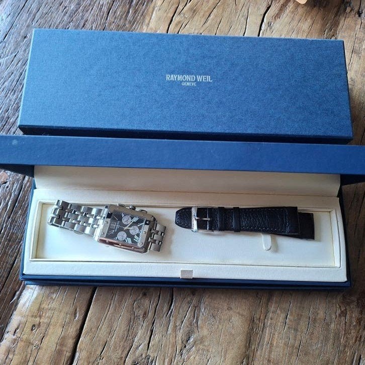 Raymond Weil Tango Heren 34 mmhorloge - Zo goed als nieuw, Sieraden, Tassen en Uiterlijk, Horloges | Heren, Overige merken, Staal