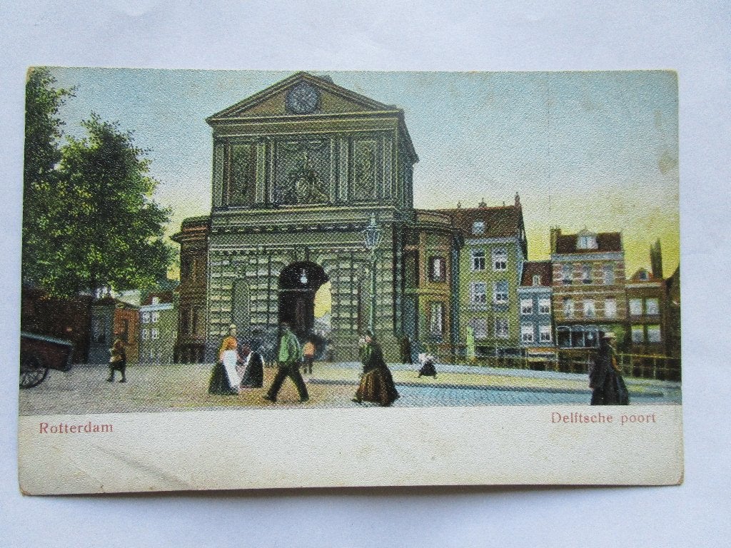 Ansichtkaart Rotterdam - Delftsche poort, Verzenden, Voor 1920, Ongelopen, Zuid-Holland