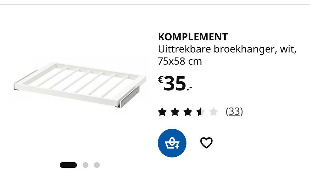 Uittrekbare broekenplank, Zo goed als nieuw, Minder dan 100 cm, 25 tot 50 cm, 50 tot 100 cm