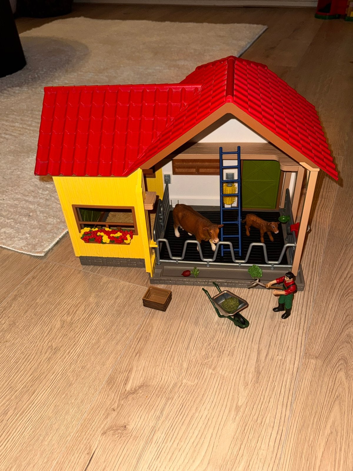 Schleich Farm World Boerderij met dieren en accessoires, Ophalen of Verzenden, Gebruikt