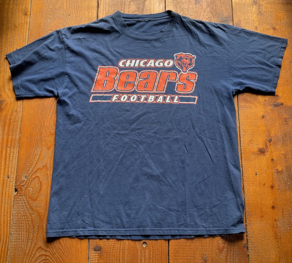 Vintage Faded Blauw Chicago Bears NFL T-Shirt -XL. A-338, Onbekend, Onbekend, Maat 56/58 (XL), Onbekend
