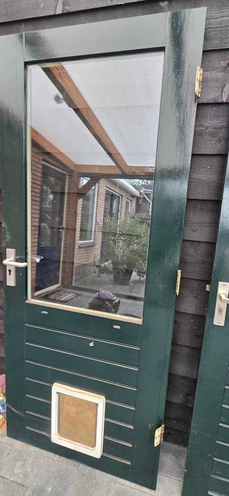 te koop aangeboden buitendeur 87.7 x 208.5, Ophalen, 80 tot 100 cm, Binnendeur, Glas