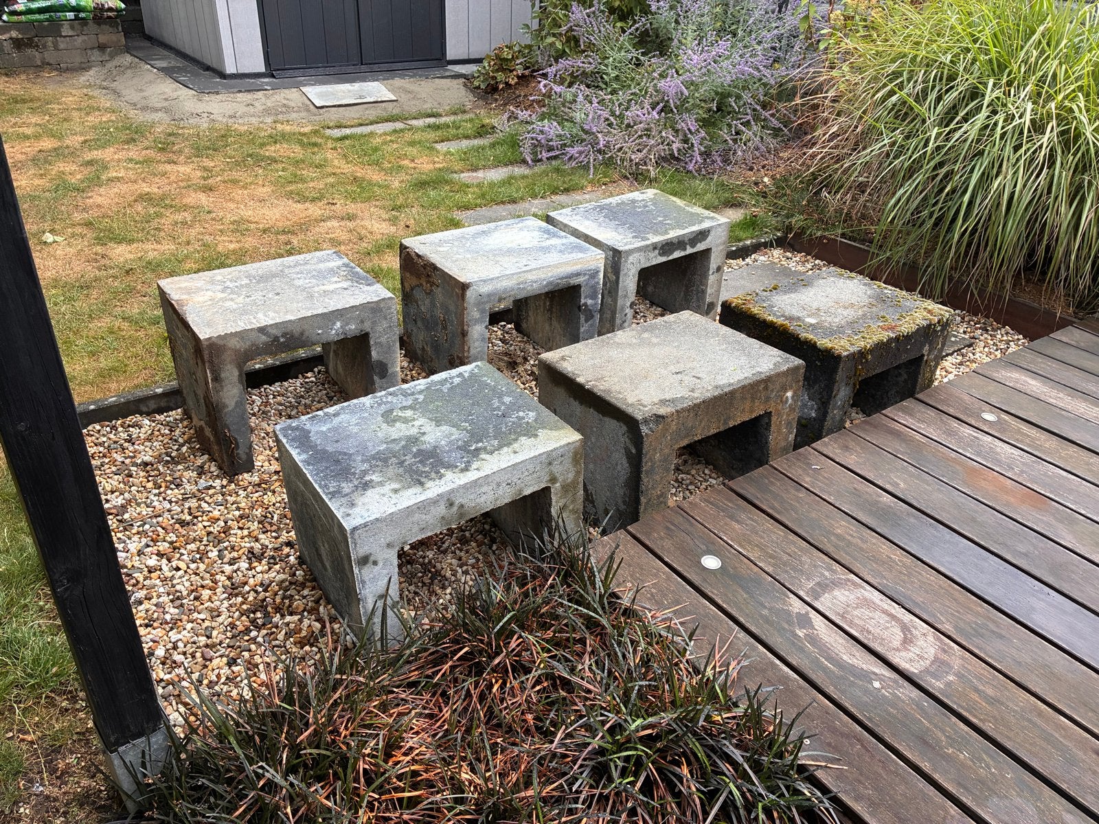 4 stuks Betonnen plantenbakken / tuinelementen, Ophalen, Gebruikt, Minder dan 30 cm, Minder dan 60 cm