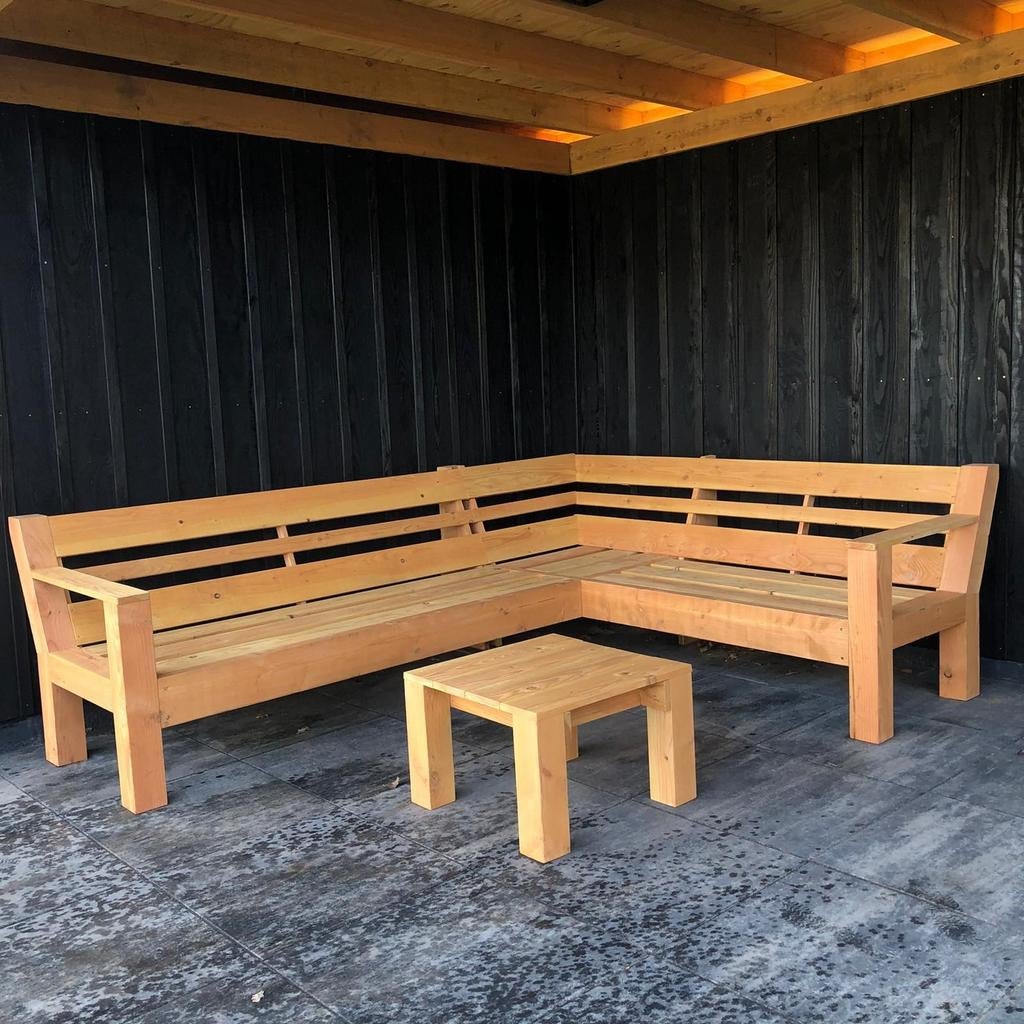Leuke hoekbank / loungeset gemaakt van douglas hout, Tuin en Terras, Tuinsets en Loungesets, Ophalen, Nieuw, Bank