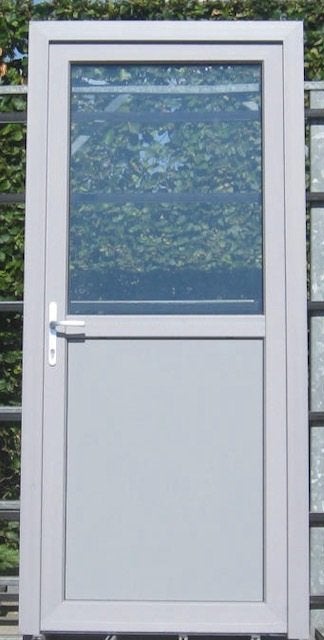 pvc buitendeur , achterdeur , deur 99 x 218 signaalgrijs, 80 tot 100 cm, 215 cm of meer, Nieuw, Ophalen of Verzenden