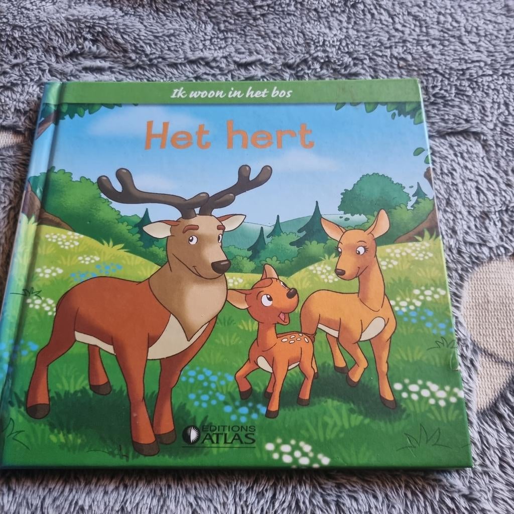 Ik woon in het bos - Het hert (Editions Atlas), Boeken, Kinderboeken | Jeugd | onder 10 jaar, Ophalen of Verzenden, Zo goed als nieuw