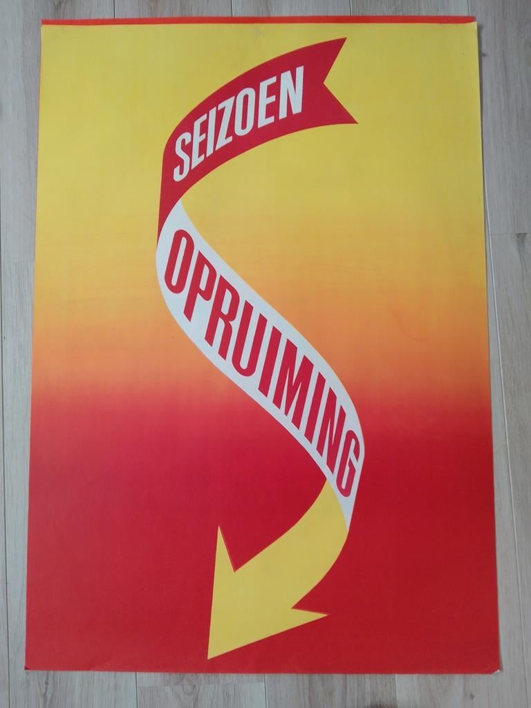 Vintage Bijenkorf opruimings affiches, Verzamelen, Deurposter of groter, Ophalen of Verzenden, Reclame, Rechthoekig Staand
