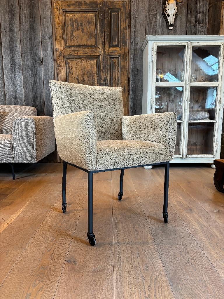 Eetkamerstoelen, Het Anker, 6 Stoelen, Stoelen met wieltjes, Ophalen, Overige kleuren, Zo goed als nieuw, Stof