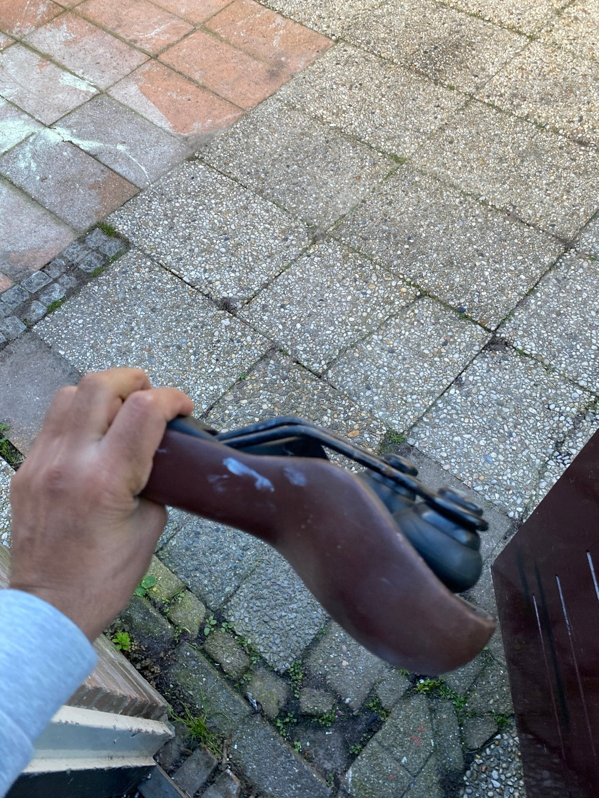 Bruin fietszadel met vering - Gebruikt, Fietsen en Brommers, Gebruikt, Leer, Ophalen of Verzenden, Zadel