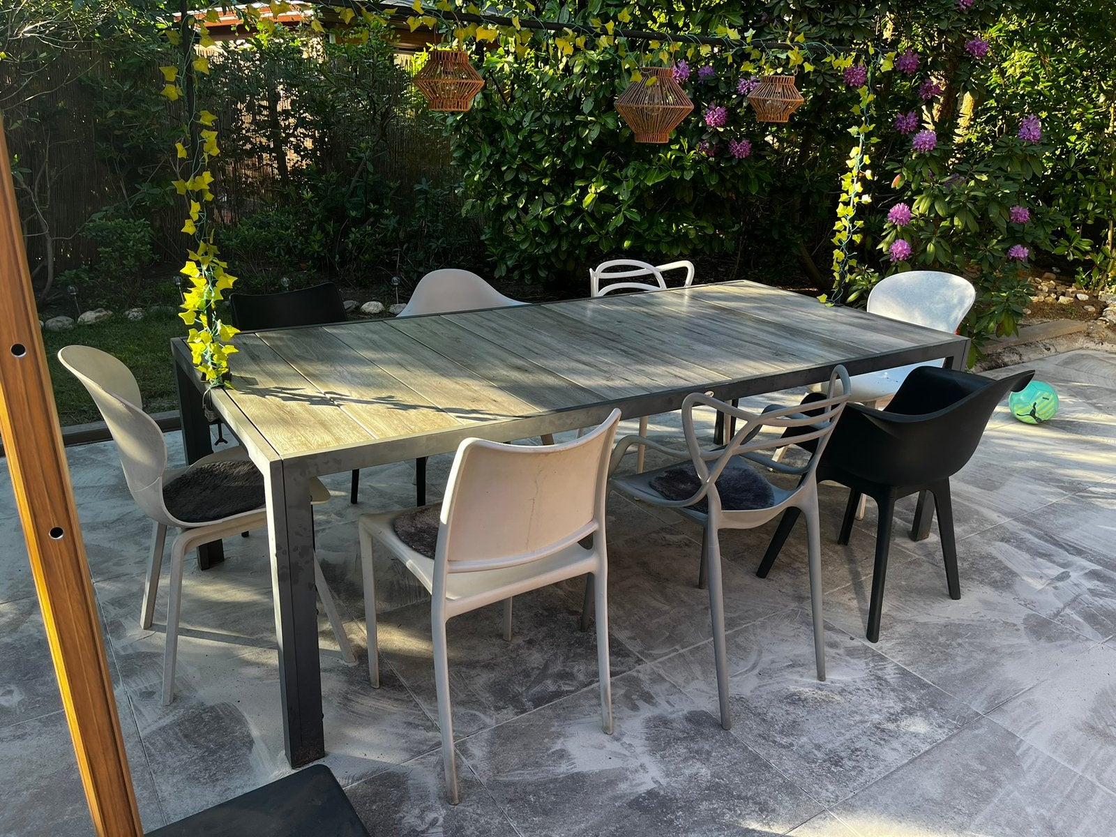 Hartman tuinset 6 personen, Tuin en Terras, Tuinsets en Loungesets, Gebruikt, Tuinset, Aluminium, 6 zitplaatsen, Eettafel, Ophalen