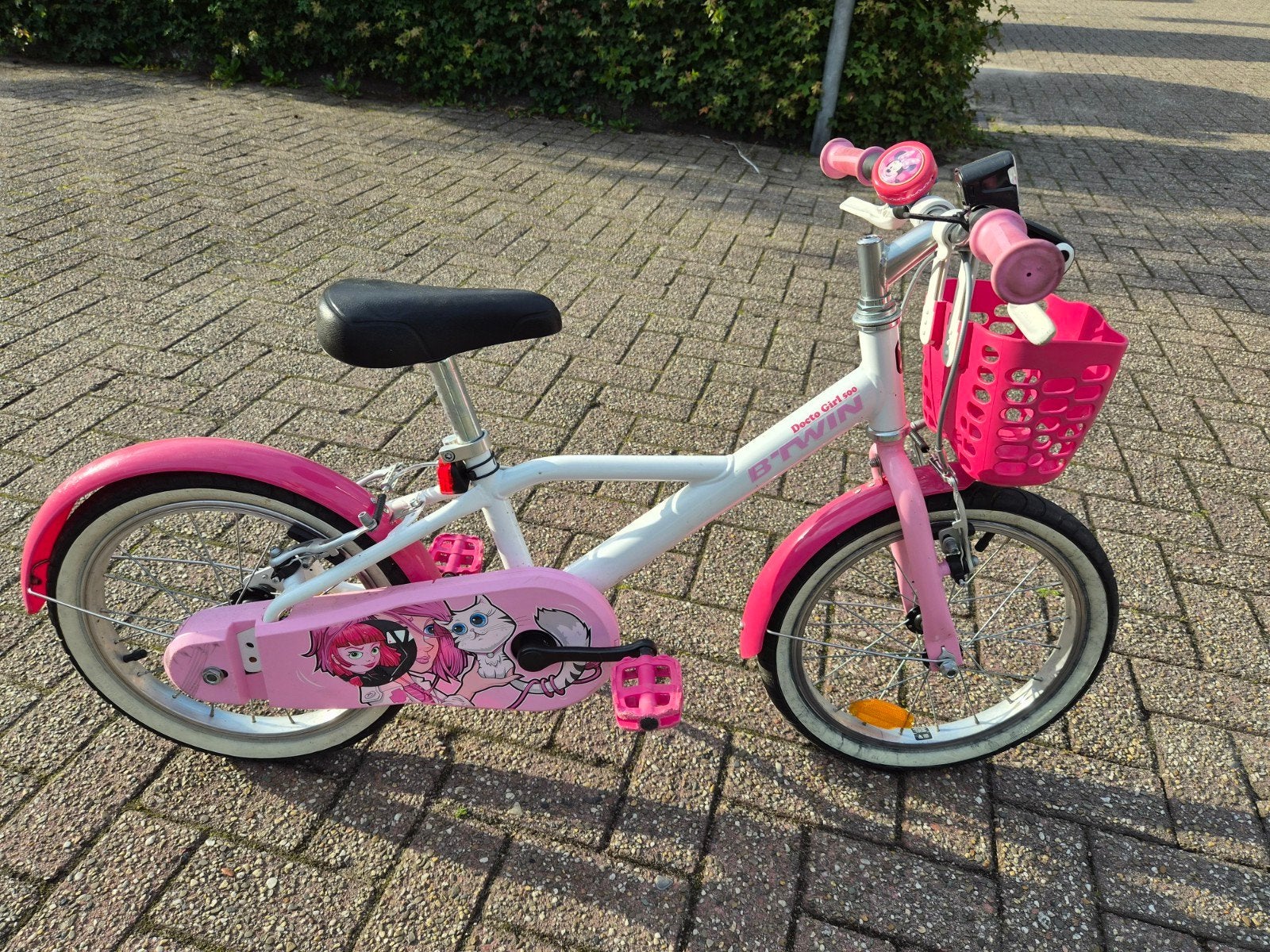 B'Twin 500 kinderfiets 16 inch roze, Ophalen, Velgrem, B'Twin, 16 tot 20 inch