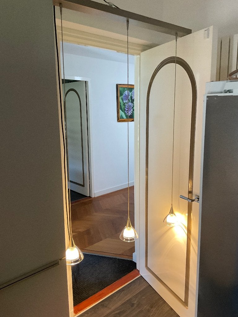 Moderne eettafel lamp, Ophalen, Zo goed als nieuw, Glas