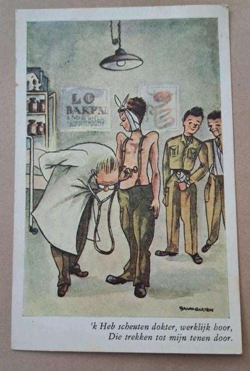 Vintage Humoristische kaart - illustrator Baumgarten, Ophalen of Verzenden, 1940 tot 1960, Gelopen, Overige thema's