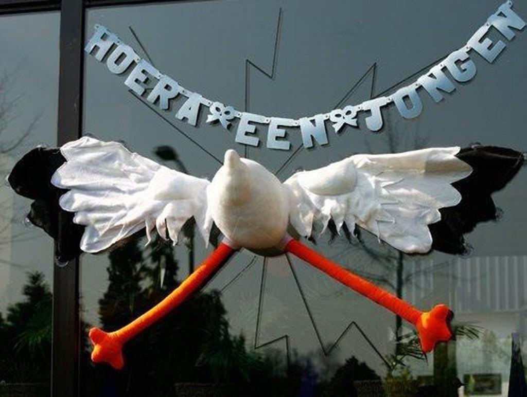 Geboortebord OOIEVAAR raam jongen meisje babyspullen huren, Ophalen, Zo goed als nieuw, Geboortebord