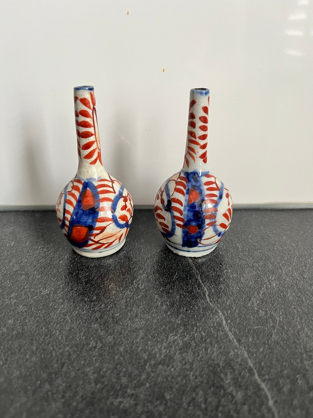 Set van 2 Imari Japanse pijpvaasjes, Ophalen of Verzenden