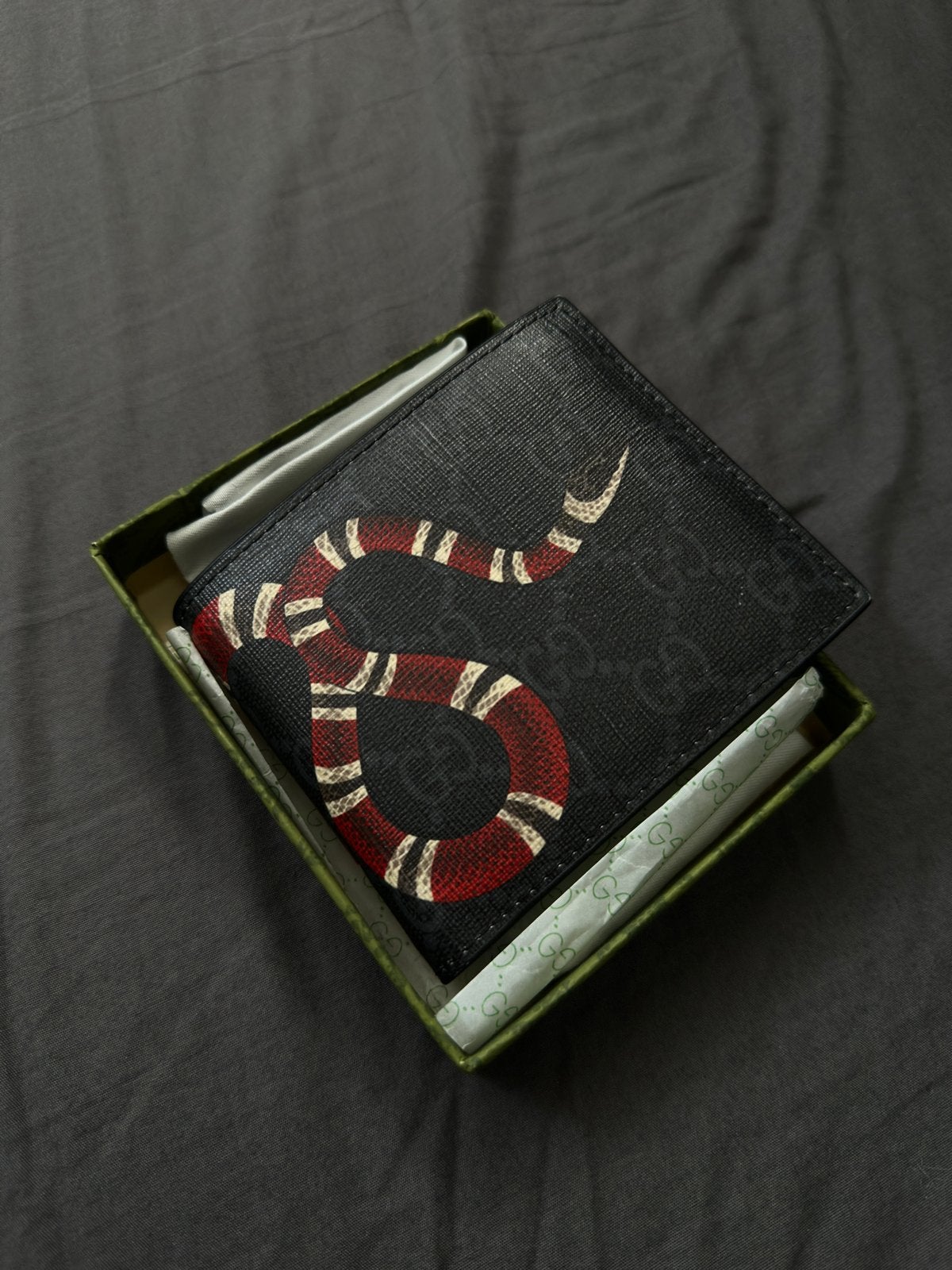 Gucci Portemonnee met Slangprint, Overige merken, Zwart, Ophalen of Verzenden, Zo goed als nieuw