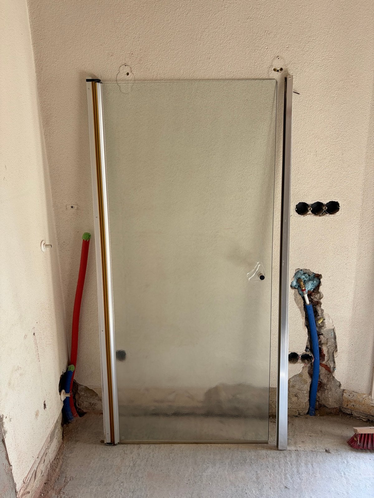 Glazen rvs douchedeur met frame, Ophalen of Verzenden, Gebruikt, Glas, Douche