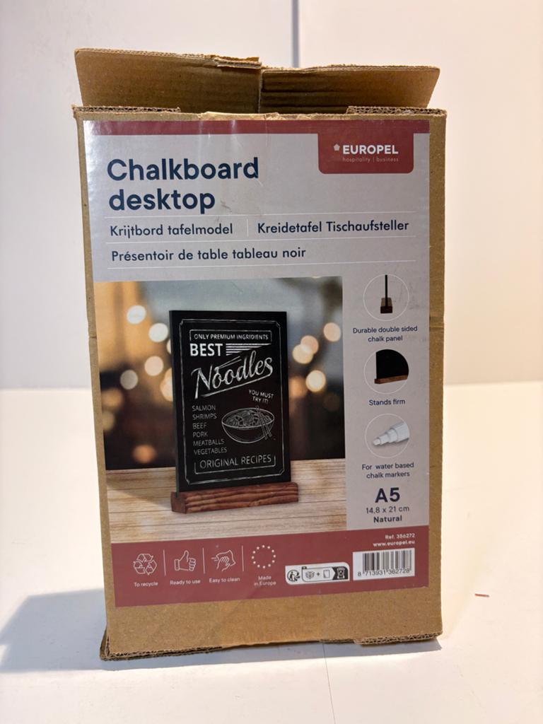 A5 Krijtbordje Tafelmodel - Dubbelzijdig & Duurzaam, Ophalen of Verzenden, Nieuw, Krijtbord