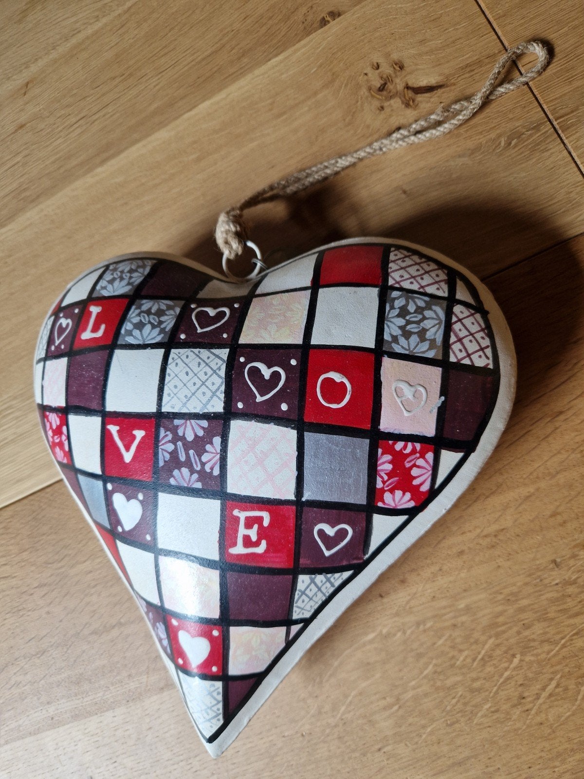 METALEN GROOT PATCHWORK DECORATIE HART RIVERDALE, Ophalen of Verzenden, Zo goed als nieuw