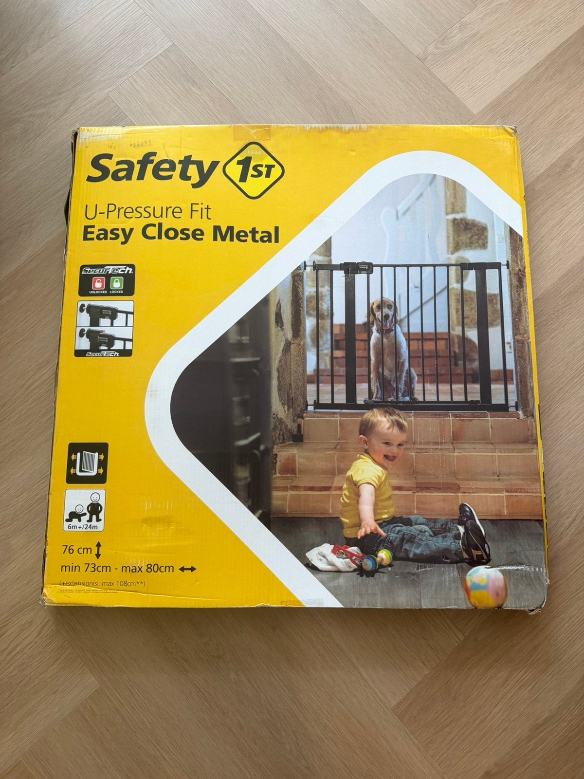 Nieuw traphekje Safety 1st first traphek zonder boren, Nieuw, Ophalen of Verzenden, Klemhekje, Metaal of IJzer