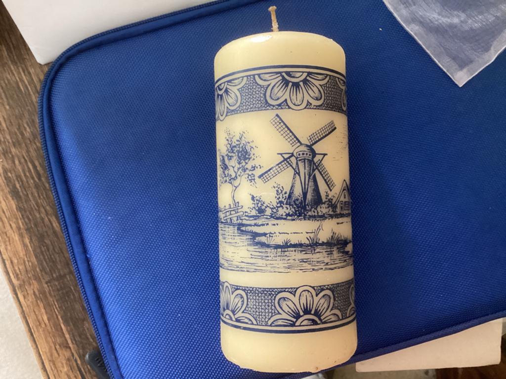 Delfts Blauwe kaars hoog 16 cm, Ophalen of Verzenden, Zo goed als nieuw, Overige materialen, Minder dan 25 cm