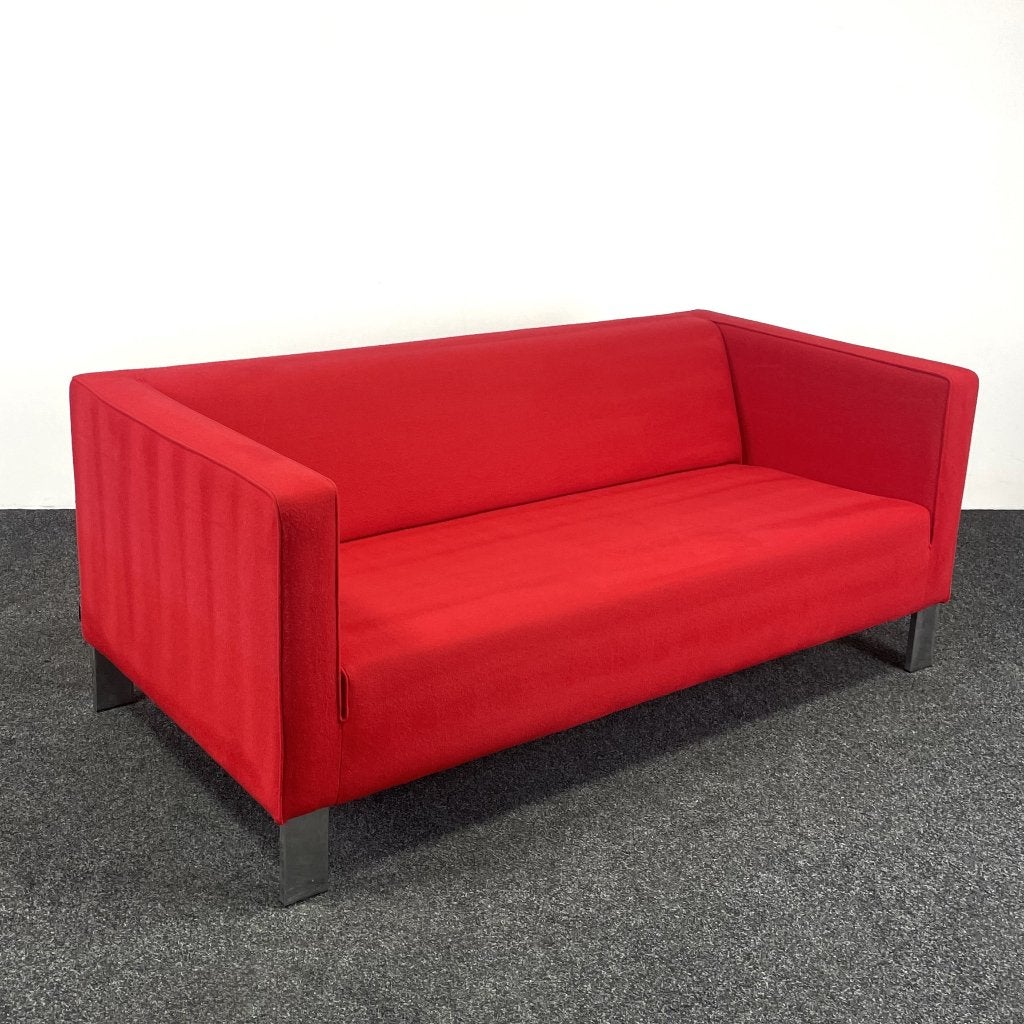 Lensvelt 2-Zits Bank - Rood 25139, Ophalen, Gebruikt, 75 tot 100 cm, Stof