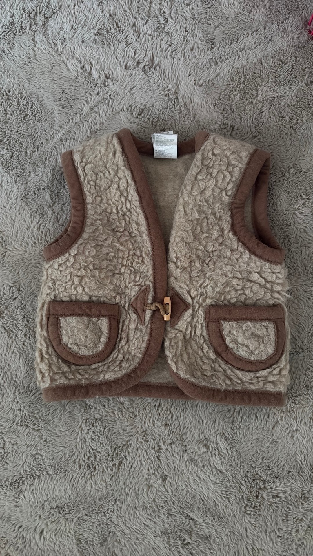 Alwero peuter wollen bodywarmer creme/bruin, Ophalen, Zo goed als nieuw