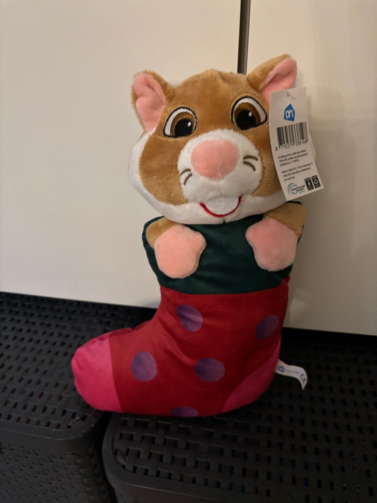 Albert Heijn Hamster Knuffel in Kerstsok noeuw met kaartje!, Albert Heijn, Hamster, Nieuw, Ophalen of Verzenden