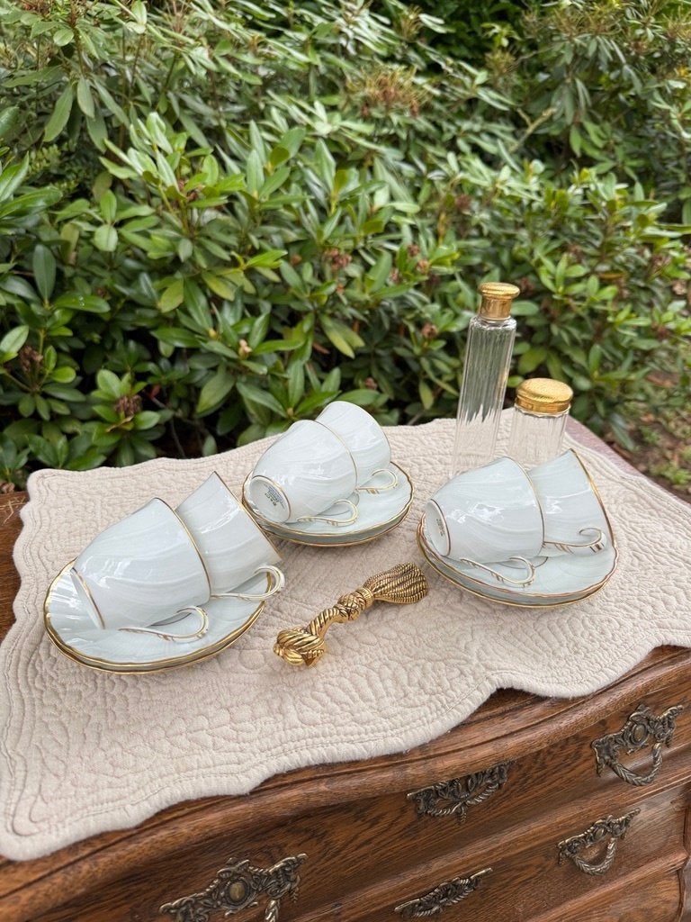 Bernardaud Limoges Verlaine | 6 kop & schotels | vintage, Antiek en Kunst, Ophalen of Verzenden